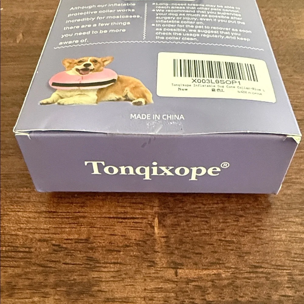 Tonqixope inflatable protective collar blue size large
